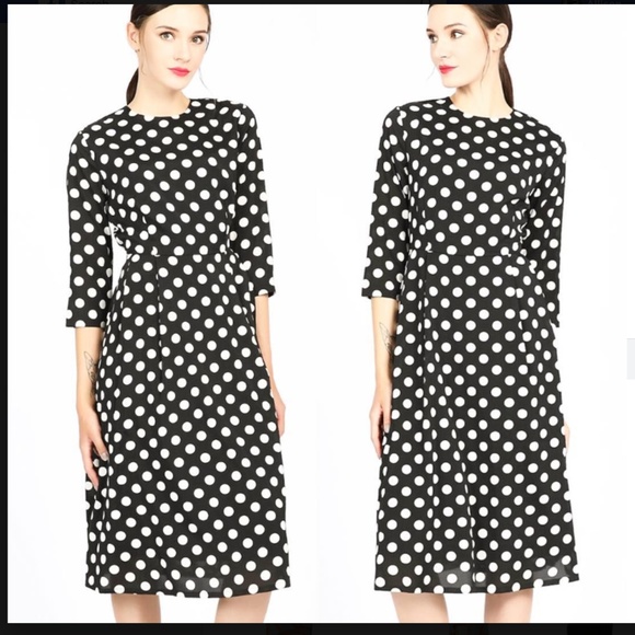 Midi Wrap Belt Polkadot dress - Picture 1 of 6